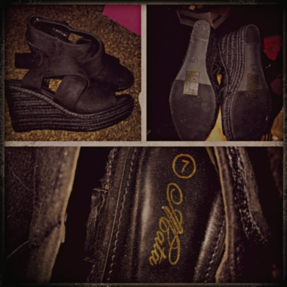Wedge black heels